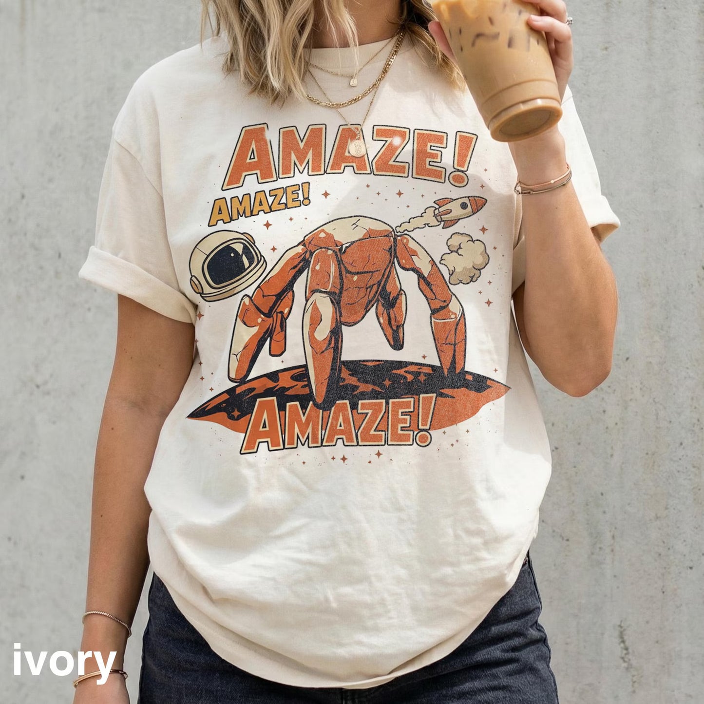 Amaze Rocky Shirt – Retro Sci-Fi Alien Graphic Tee