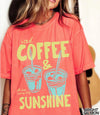 Iced Coffee & Sunshine Shirt – Retro Summer Coffee Graphic Tee