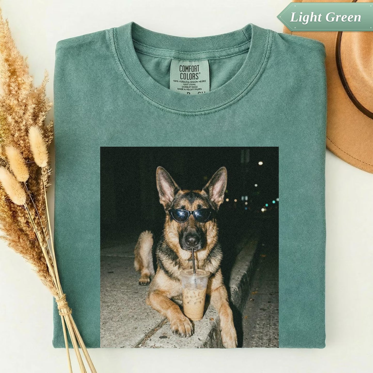 German Shepherd Iced Coffee Shirt – Funny Dog Meme Graphic Tee
