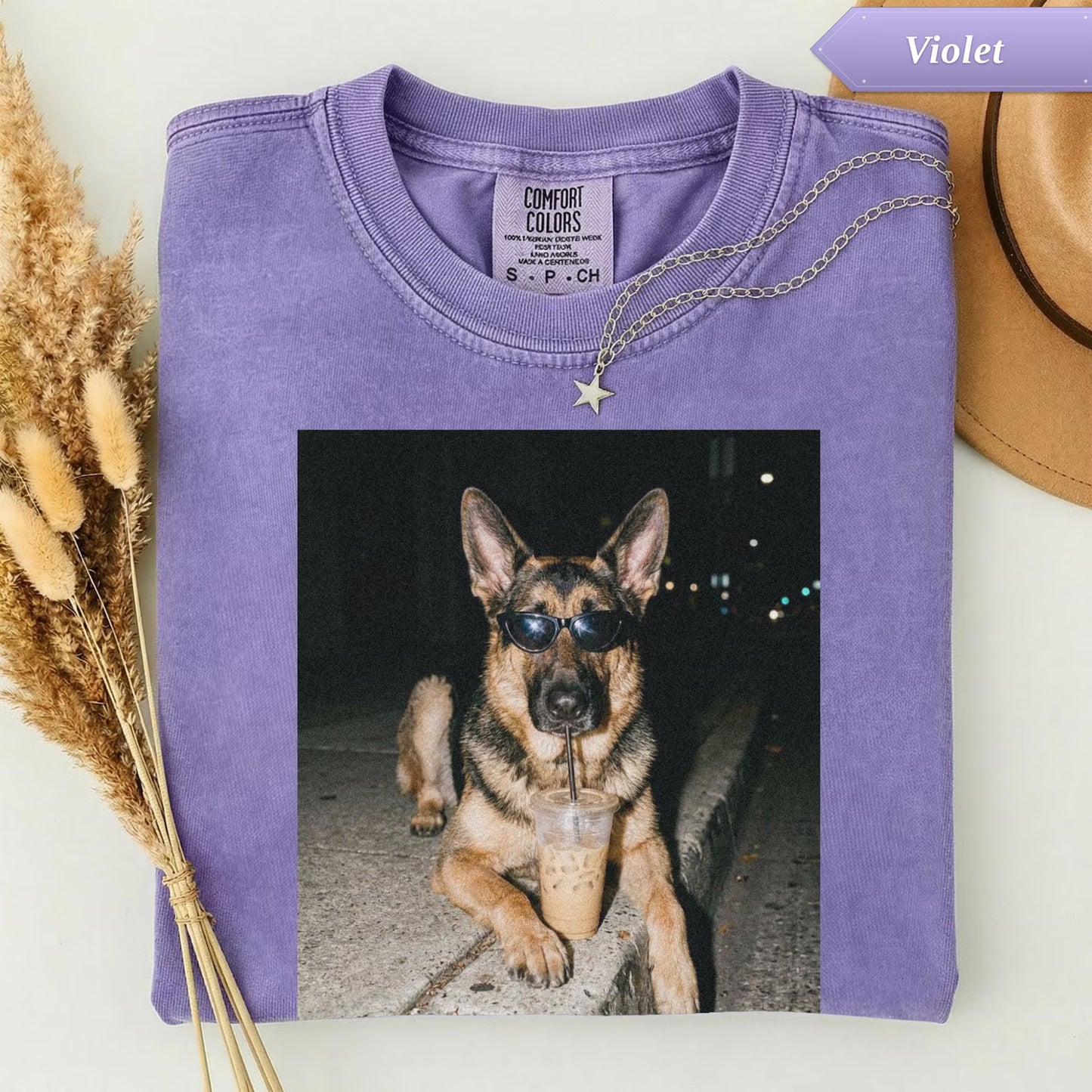 German Shepherd Iced Coffee Shirt – Funny Dog Meme Graphic Tee