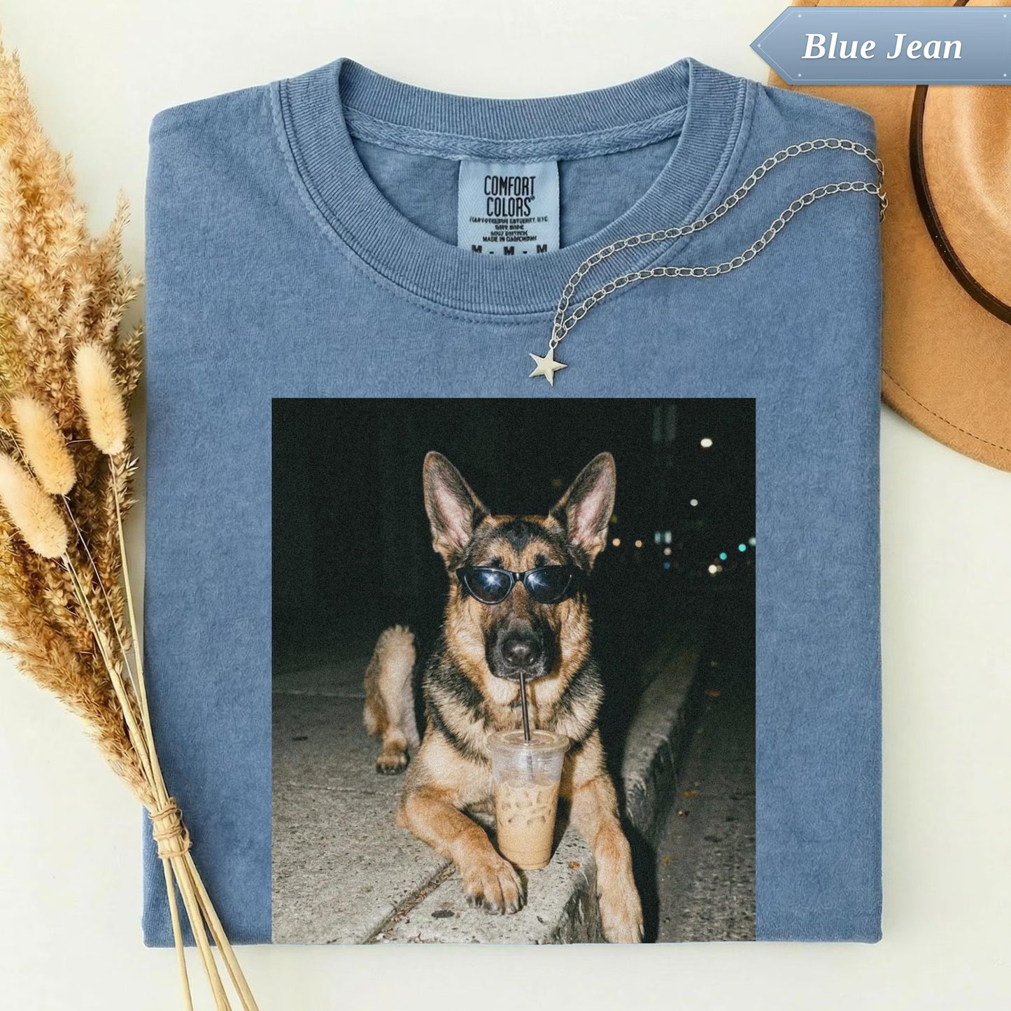 German Shepherd Iced Coffee Shirt – Funny Dog Meme Graphic Tee