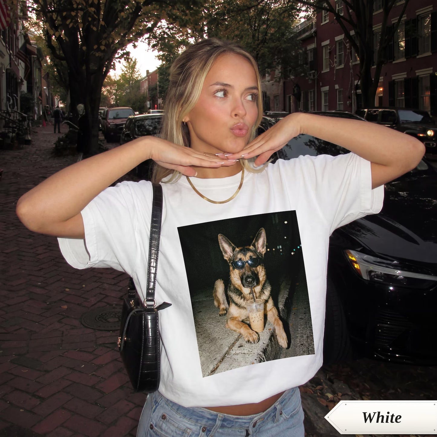 German Shepherd Iced Coffee Shirt – Funny Dog Meme Graphic Tee