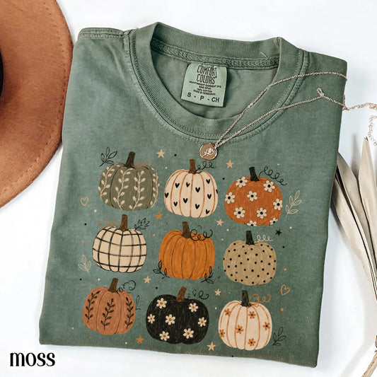 Boho Pumpkin Shirt – Cute Fall Cottagecore Graphic Tee